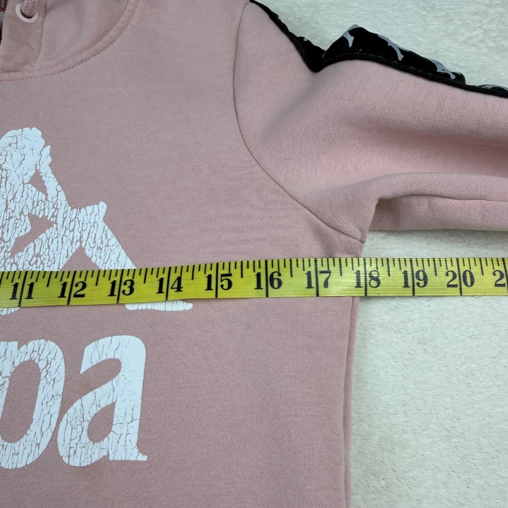 Kappa Pink Hoodie Women's Medium Logo Tape Hooded Sweatshirt Casual Streetwear - Picture 9 of 12